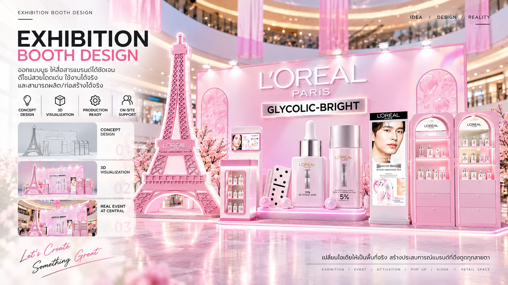 นิทรรศการบูธ L'Oréal โดดเด่นสะดุดตา